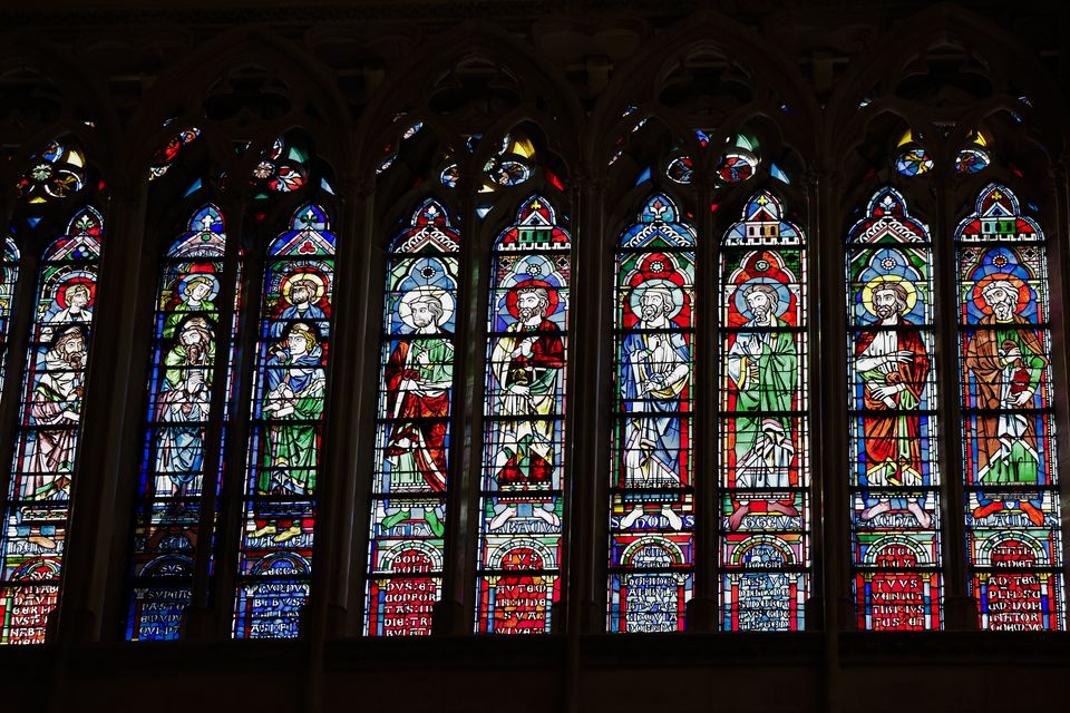 The famous stained glass windows have been rebuilt (AP)