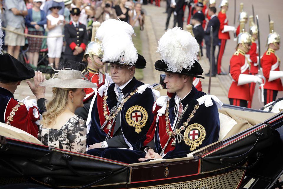 The Duke of York pictured with his nephew the Prince of Wales, taking part in Garter Day (Matt Dunham/PA)