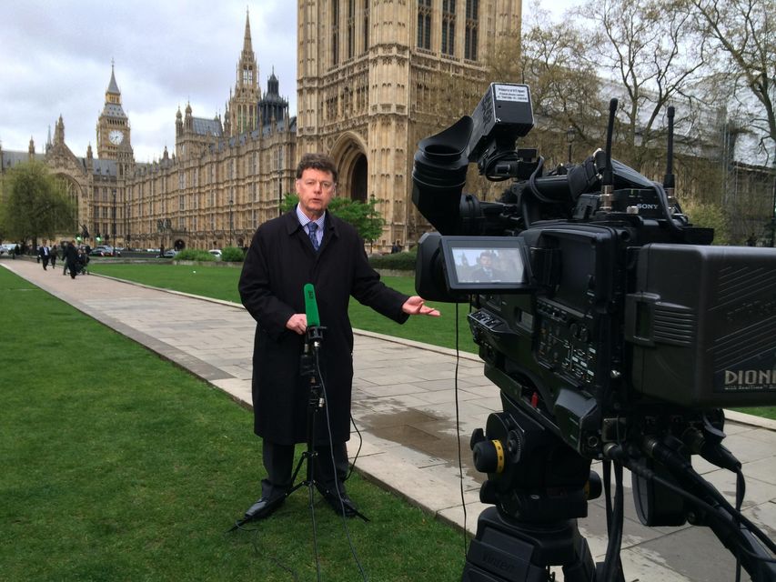 David Davin-Power outside the Houses of Parliament in 2014 (RTE/PA)