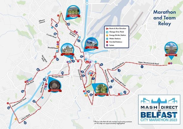 Belfast City Marathon route