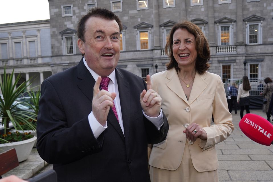 Colm Brophy and his wife Maeve O’Connell arrive at Leinster House (Brian Lawless/PA)