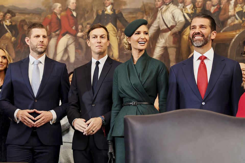 Eric Trump, Jared Kushner, Ivanka Trump and Donald Trump Jr (Chip Somodevilla/Pool Photo via AP)