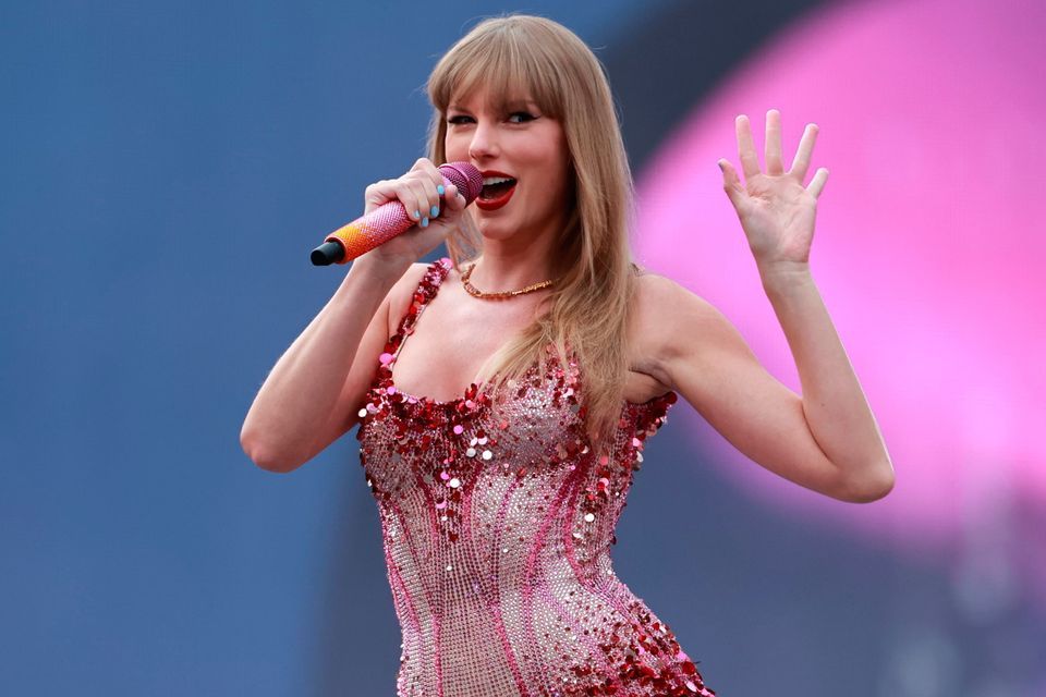 Taylor Swift performing at the Aviva Stadium in Dublin, during the Eras Tour. Photo: PA