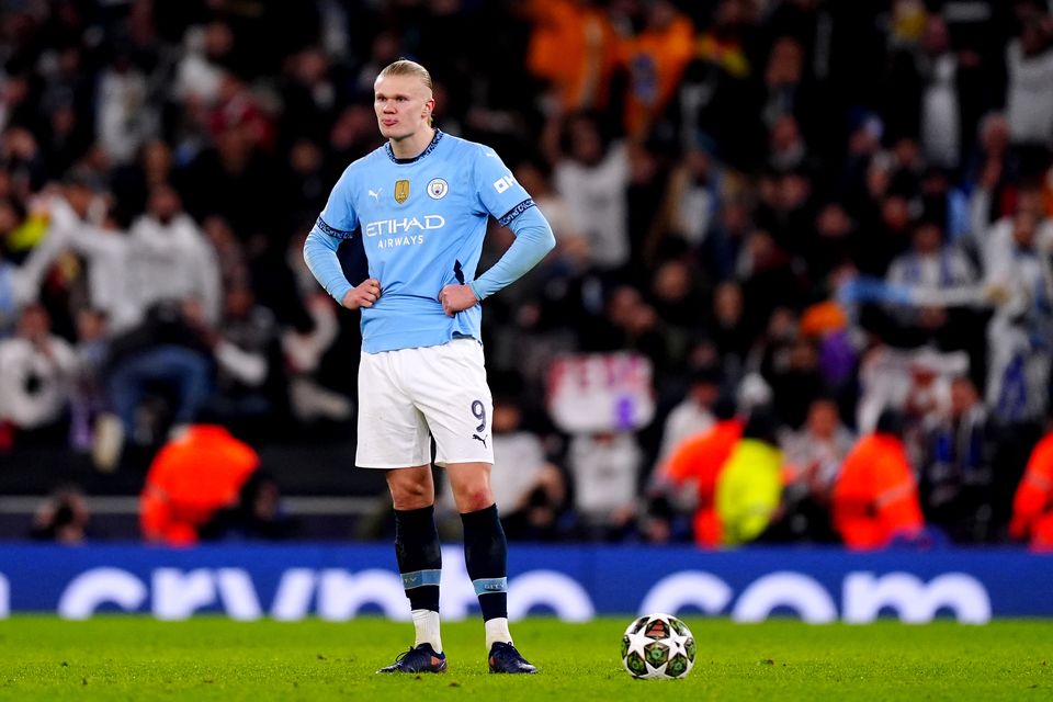 Erling Haaland scored twice for Manchester City but ended up on the losing side (Mike Egerton/PA)