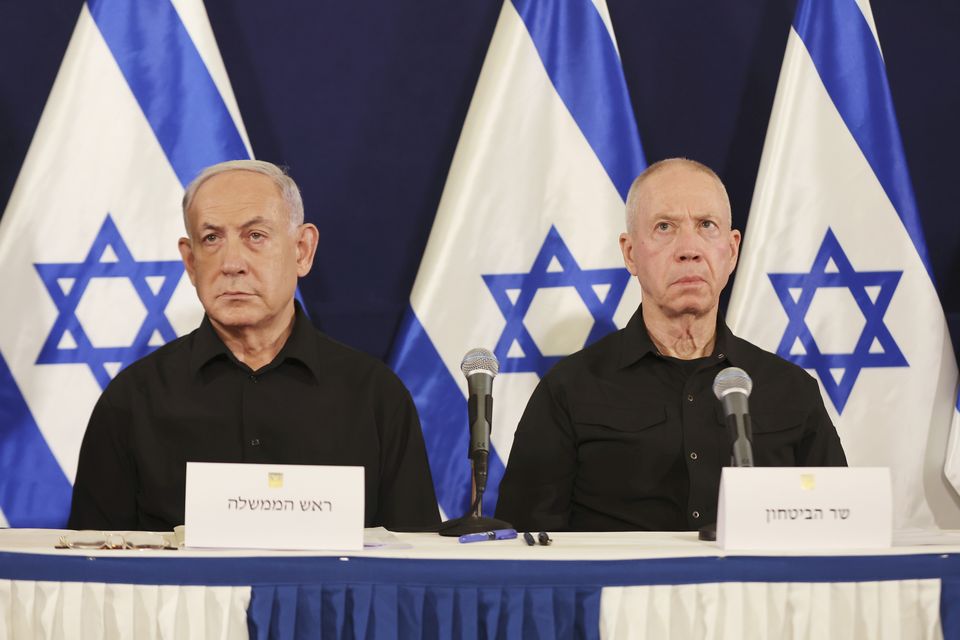 Benjamin Netanyahu, left, and Yoav Gallant have condemned the court’s decision (Abir Sultan/Pool Photo via AP)