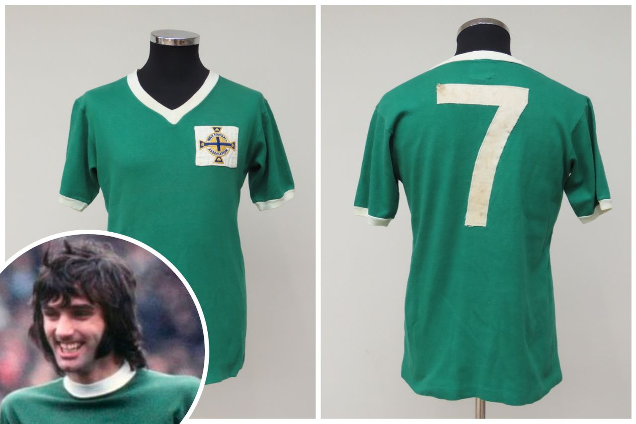 George Best's match-worn Northern Ireland jersey to go up for auction with  estimated price up to £12k