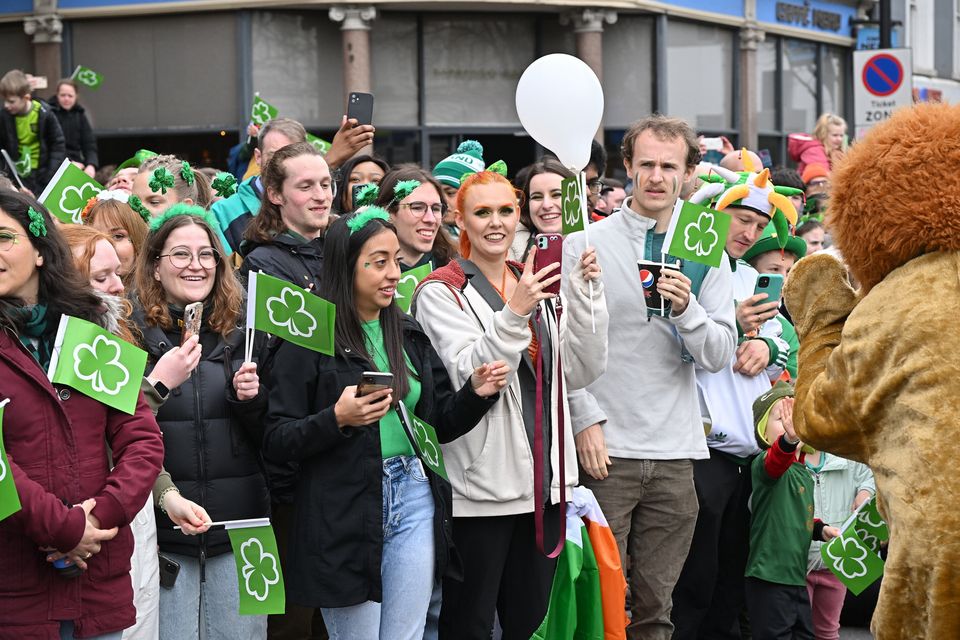 Spectators at the St Patrick's Day parade in Belfast (Presseye)