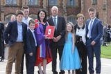 thumbnail: The Rice family from Attical celebrate mum Annes graduation at Queens University. Anne received a PhD from Queens School of Planning, Architecture and Civil Engineering. Helping her celebrate are sons John, James, Stephen, husband Michael, daughter Eilish, Annes mother Eileen McAleenan and son Michael. 
Photo/Paul McErlane