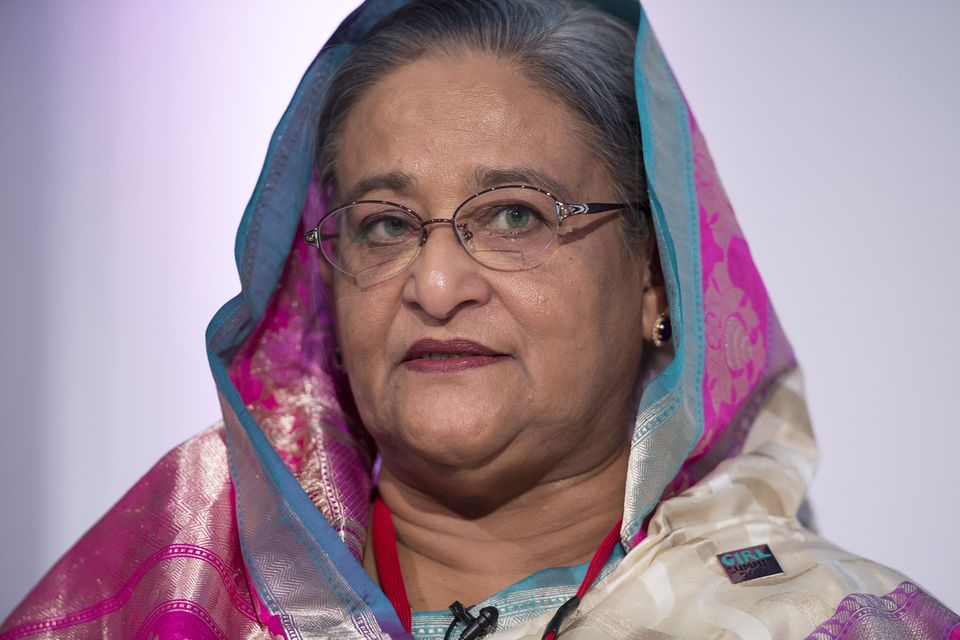 Sheikh Hasina, the now deposed prime minister of Bangladesh and aunt of Tulip Siddiq, pictured during a 2014 visit to London (Oli Scarff/PA)