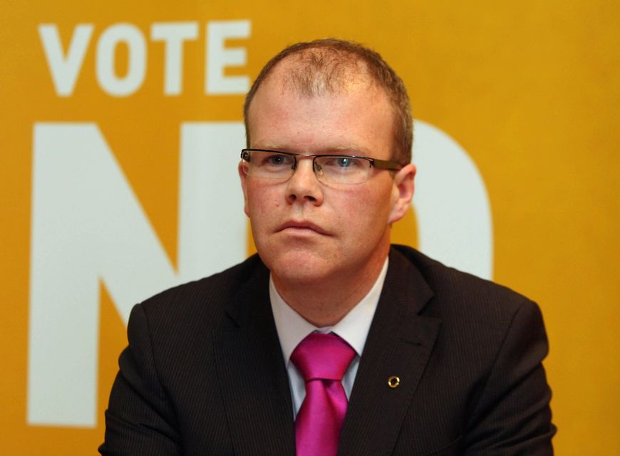 Peadar Tobin during a press conference.