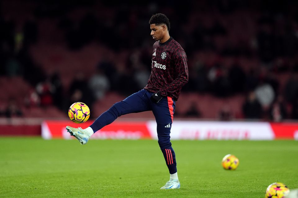 Marcus Rashford was absent from the United squad at the Etihad Stadium on Sunday (John Walton/PA)