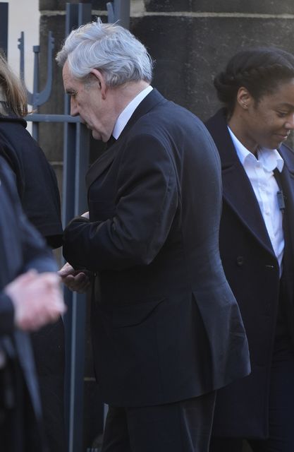 Gordon Brown at the funeral service (Danny Lawson/PA)