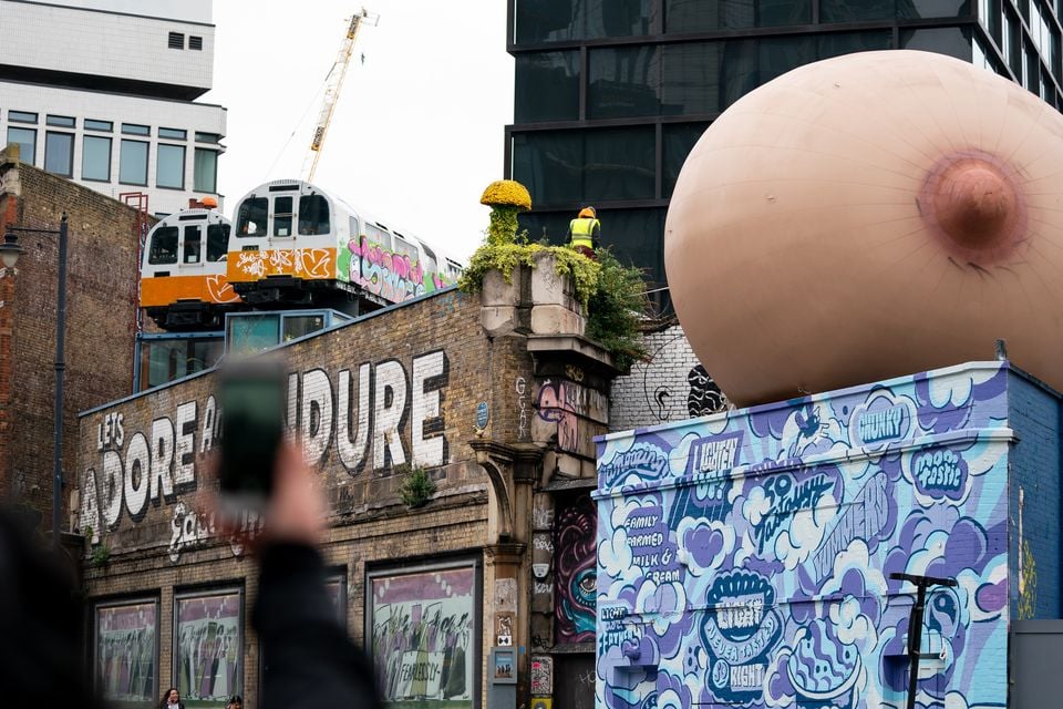 public tits Video: Giant inflatable boobs appear all over London to support  breastfeeding in public | BelfastTelegraph.co.uk