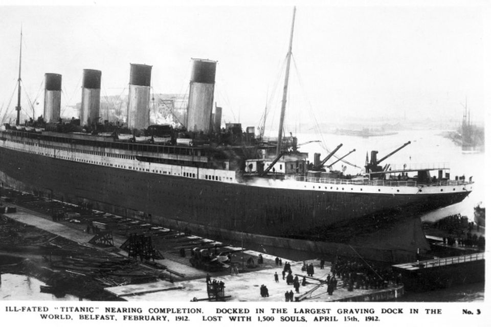 One of the images on display at the Titanic - Built in Belfast exhibition in Union Station, Washington DC.