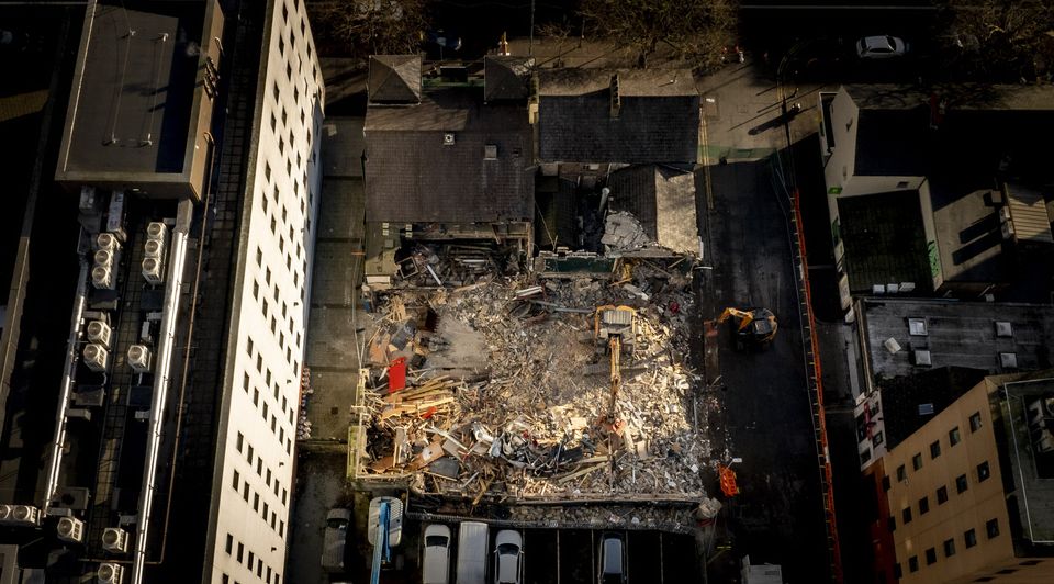 Demolition work begins at Filthy McNasty’s on the Dublin Road in Belfast on January 16th 2025 (Photo by Kevin Scott)