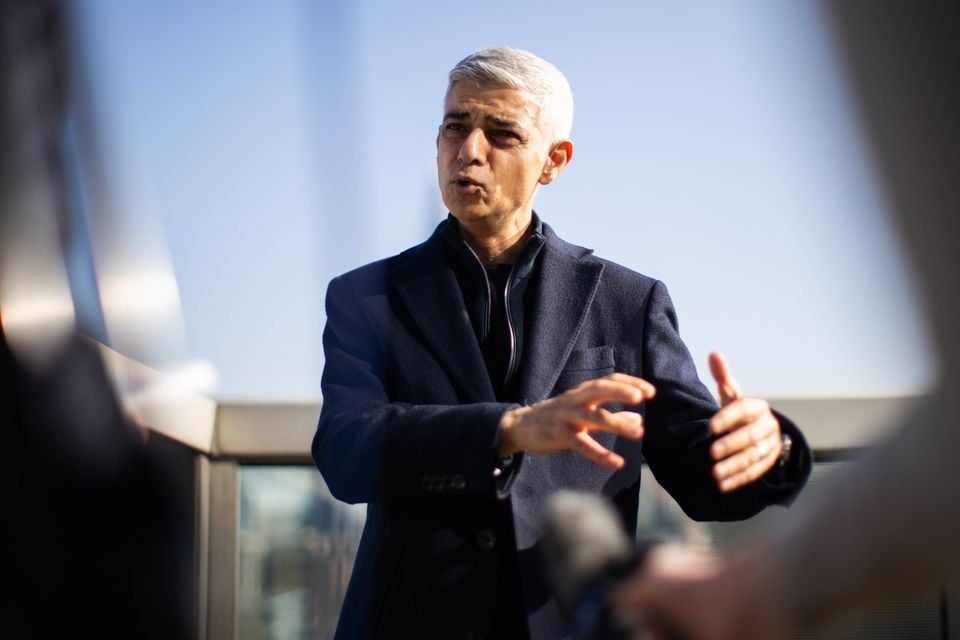 Mayor of London Sir Sadiq Khan during the launch of a public consultation on plans to pedestrianise Oxford Street (James Manning/PA)