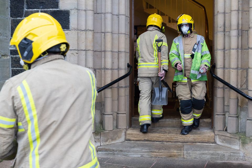 Fire at All Saints’ Parish Church In Antrim on the 27th December 2024 (Photo by Luke Jervis / Belfast Telegraph)