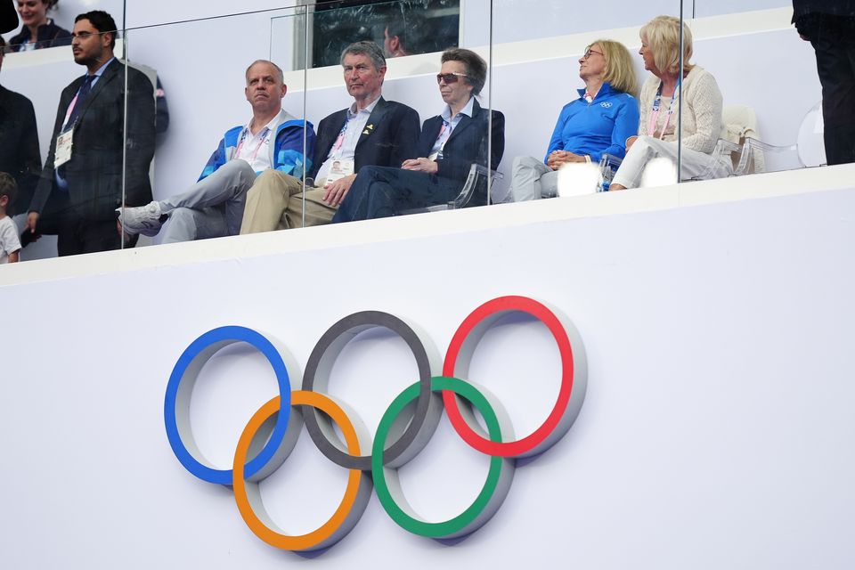 The Princess Royal was joined by her husband Vice Admiral Sir Tim Laurence as she watched South Africa beat Australia for the rugby sevens Olympic bronze (Mike Egerton/PA)