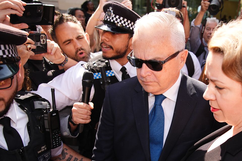 Former BBC broadcaster Huw Edwards at Westminster Magistrates’ Court, London. (Aaron Chown/PA)