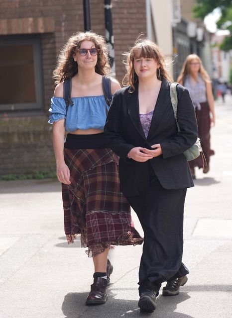 Just Stop Oil activists Jennifer Kowalski (left) and Cole Macdonald arriving at Chelmsford Crown Court (Yui Mok/ PA)