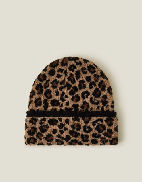 Leopard Print Knitted Beanie, £12, Monsoon