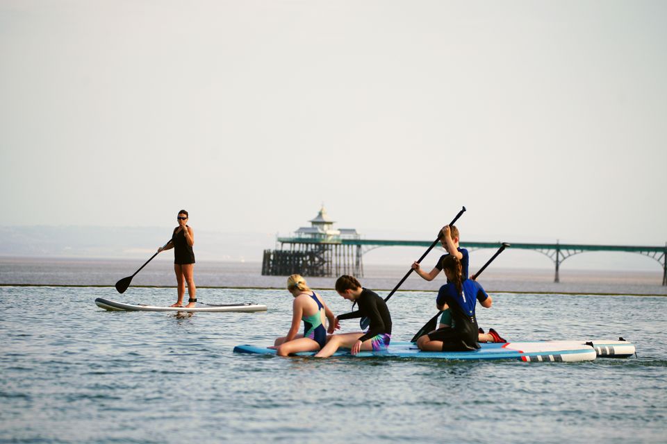 People took to the water on Clevedon Marine Lake in Somerset (Ben Birchall/PA)