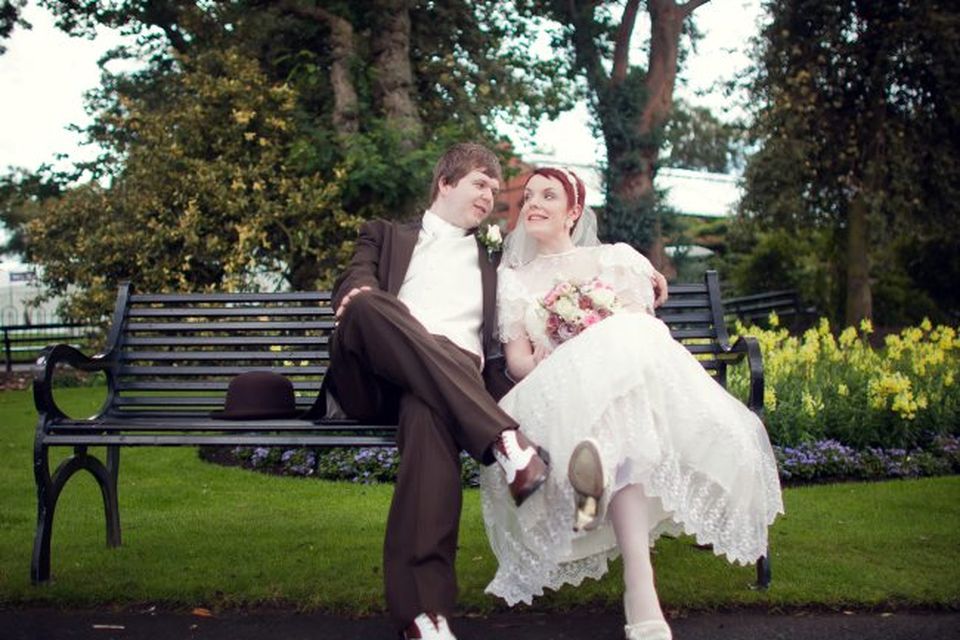 Brian McCart and Emily McCauley, married at Ulster Muesum with photos in Botantic Gardens
