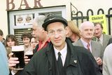 thumbnail: Alex Higgins   in 1999 at his friend Ollie Reed's funeral in County Cork