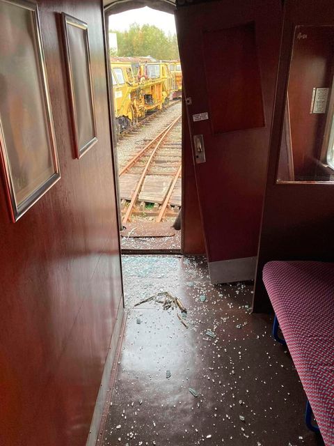 Damage caused to the train.