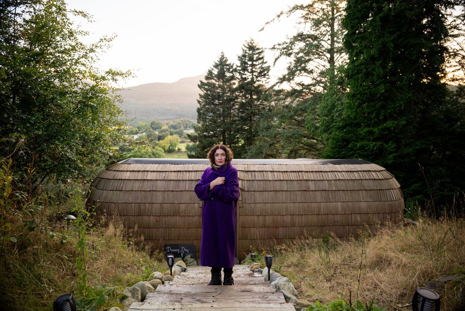 Kathy at the Enniskeen Estate Forest Baths, Newcastle, County Down- Courtesy of Tourism Northern Ireland
