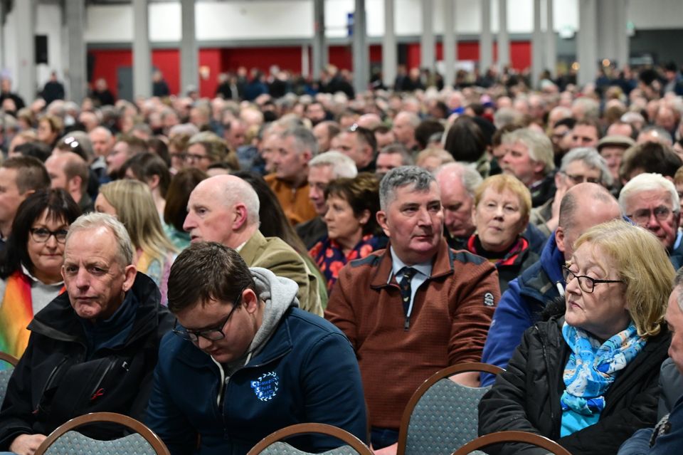 Farmers from around Northern Ireland attended a protest in Lisburn on Monday against changes to inheritance tax