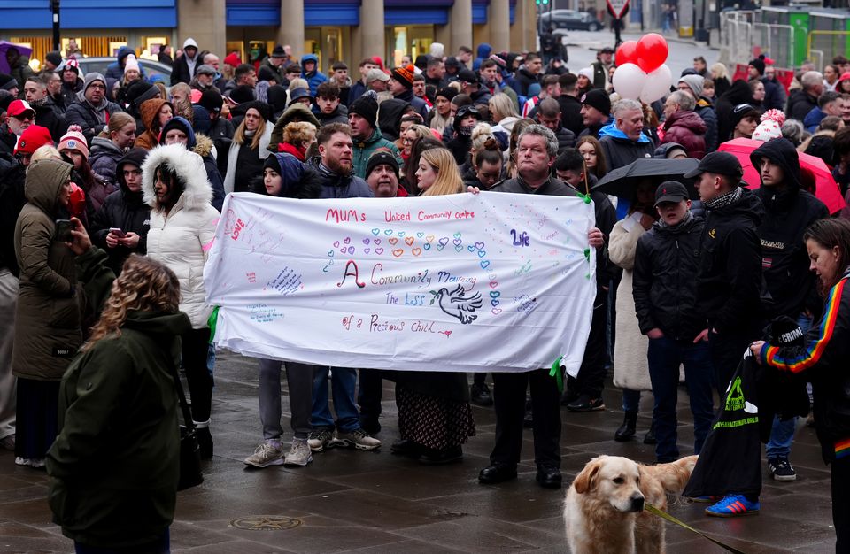 Hundreds of people marched through Sheffield (Mike Egerton/PA)