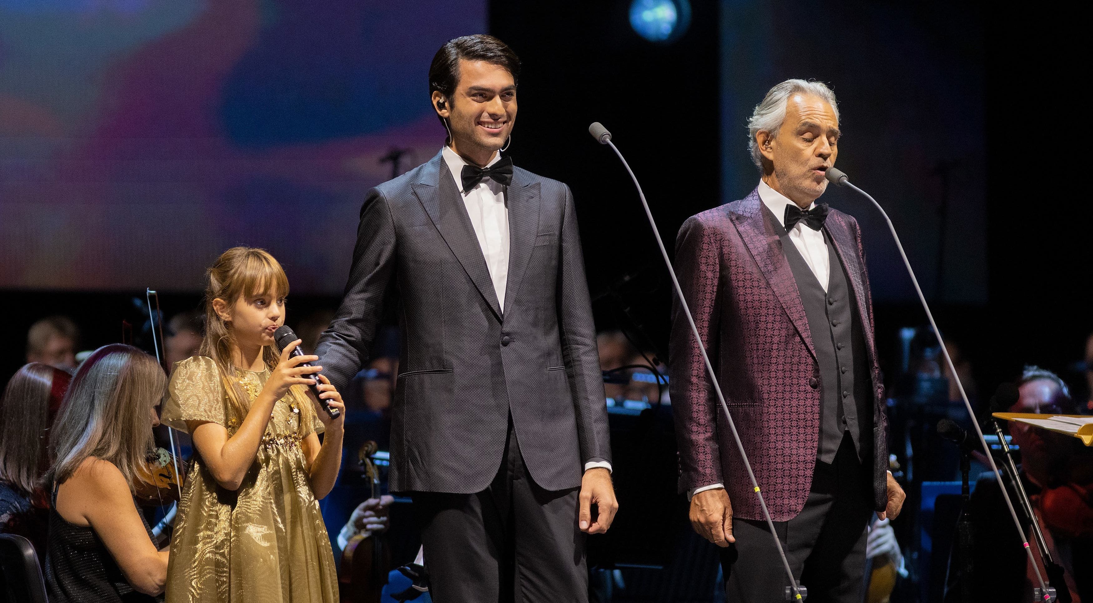 Andrea Bocelli records Christmas album with son Matteo, 24, and