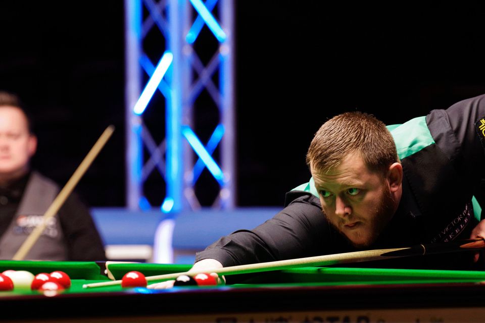 Winning feeling: Antrim man Mark Allen on his way to claiming the Scottish Open title following a 9-7 victory over Shaun Murphy. Allen won the final three frames to claim the Stephen Hendry Trophy