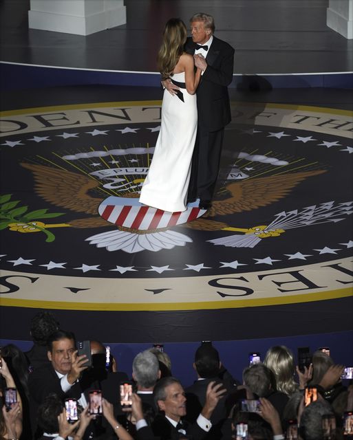 President Donald Trump and first lady Melania Trump dance at the Starlight Ball, part of the 60th Presidential Inauguration (Evan Vucci/AP)