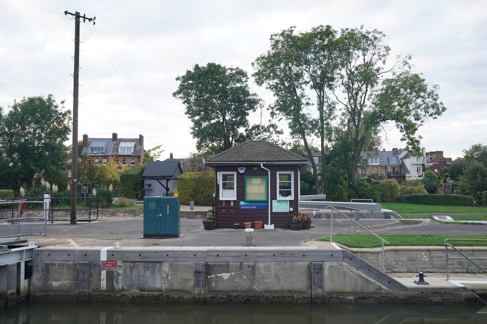 A search is being carried out on the River Thames near Sunbury Lock (Jonathan Brady/PA)