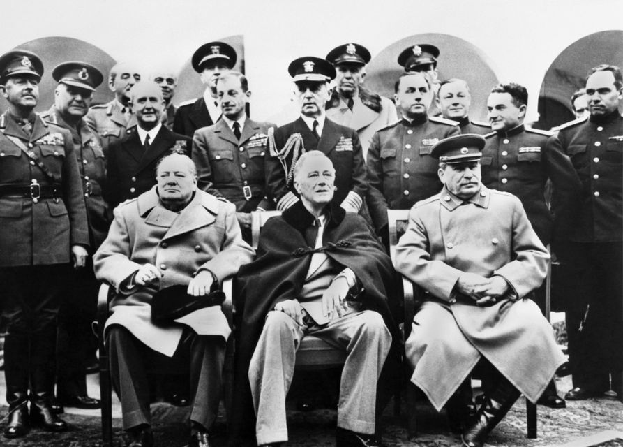 Franklin D Roosevelt, pictured with Winston Churchill and and Josef Stalin at Yalta, in the Crimea, was the first president to use TV to get his message across (Archive/PA)