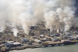 thumbnail: White smokes rise from still burning house in Yamadamachi in Iwate Prefecture (state), northern Japan, Saturday, March 12, 2011, one day after a strong earthquake-triggered devastating tsunami hit the area