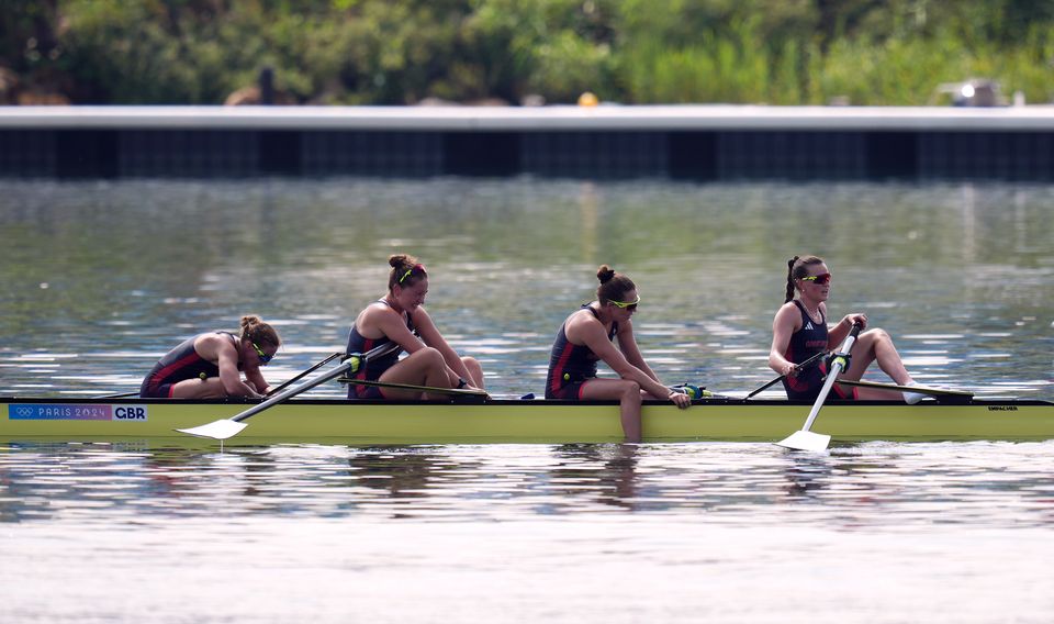 Helen Glover, Esme Booth, Sam Redgrave and Rebecca Shorten claimed silver (John Walton/PA)