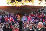 thumbnail: 2013 World Police and Fire Games Opening Ceremony at the Kings Hall Complex Belfast. Dame Mary Peters lights the cauldron.