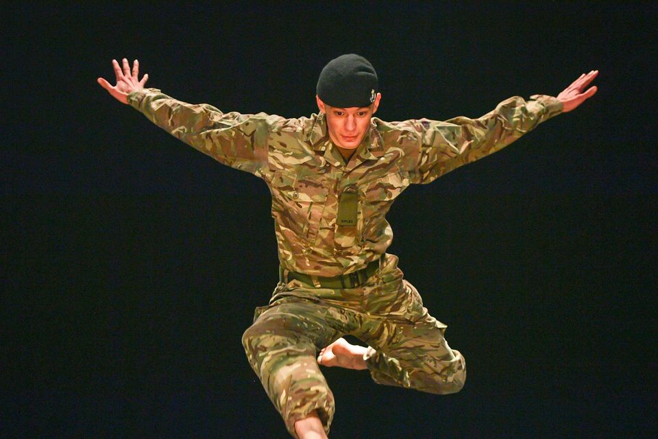 Soldier performs on stage after keeping dance passion secret