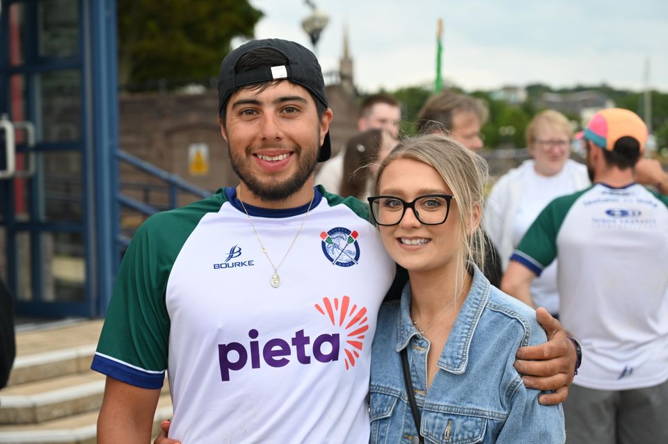 Ryan with his girlfriend, reunited afer 32 days at sea