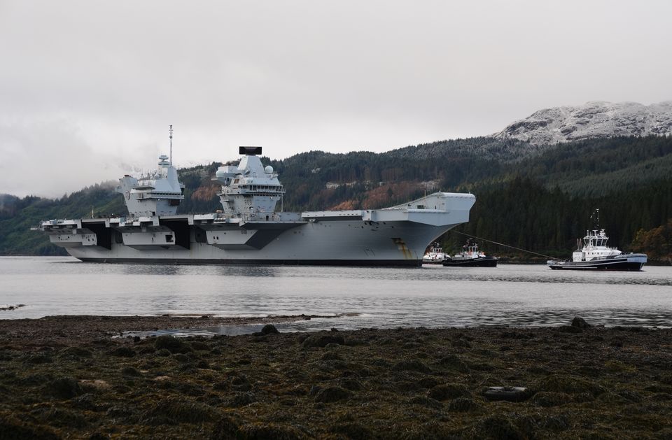 HMS Prince of Wales on Loch Long last month (Andrew Milligan/PA)