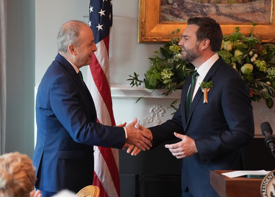 Micheal Martin joined a breakfast meeting earlier on Wednesday hosted by US Vice-President JD Vance at his official residence in Washington DC (Niall Carson/PA)