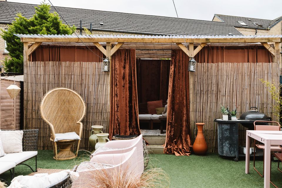 The Bali-inspired beach hut in the back garden