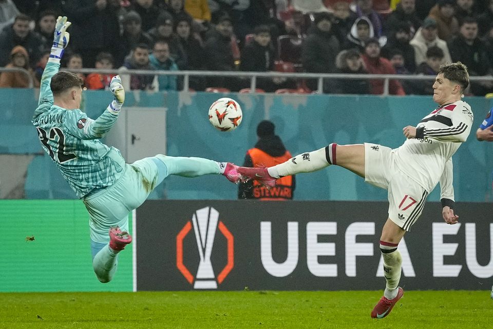 Alejandro Garnacho made a positive impact as a half-time substitute for Manchester United (Andreea Alexandru/AP)