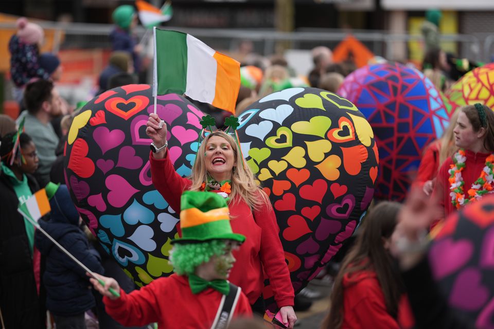 Colourful performers take part in the St Patrick’s Day Parade in Athy (Niall Carson/PA)