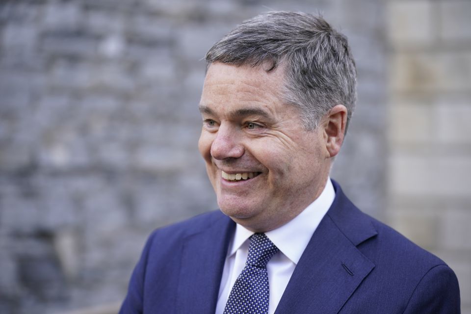 Minister for Public Expenditure Paschal Donohoe speaking to the media at Leinster House in Dublin (Niall Carson/PA)