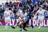 thumbnail: Ulster’s Scott Wilson has Taulupe Faletau of Cardiff for company during the province's victory at Ravenhill