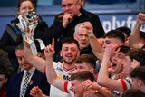thumbnail: Tyrone captain Michael Rafferty lifts the Ulster U20 title